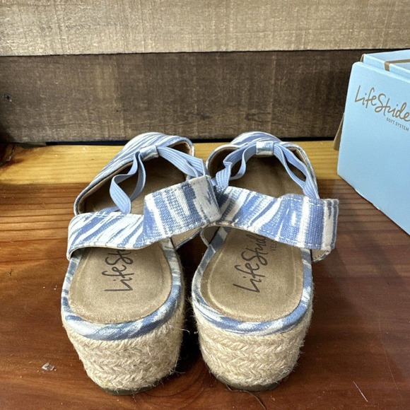 Life Stride Velocity 2.0 Katrina Espadrille Wedge Sandals Women’s US 9.5M Blue - Picture 4 of 7